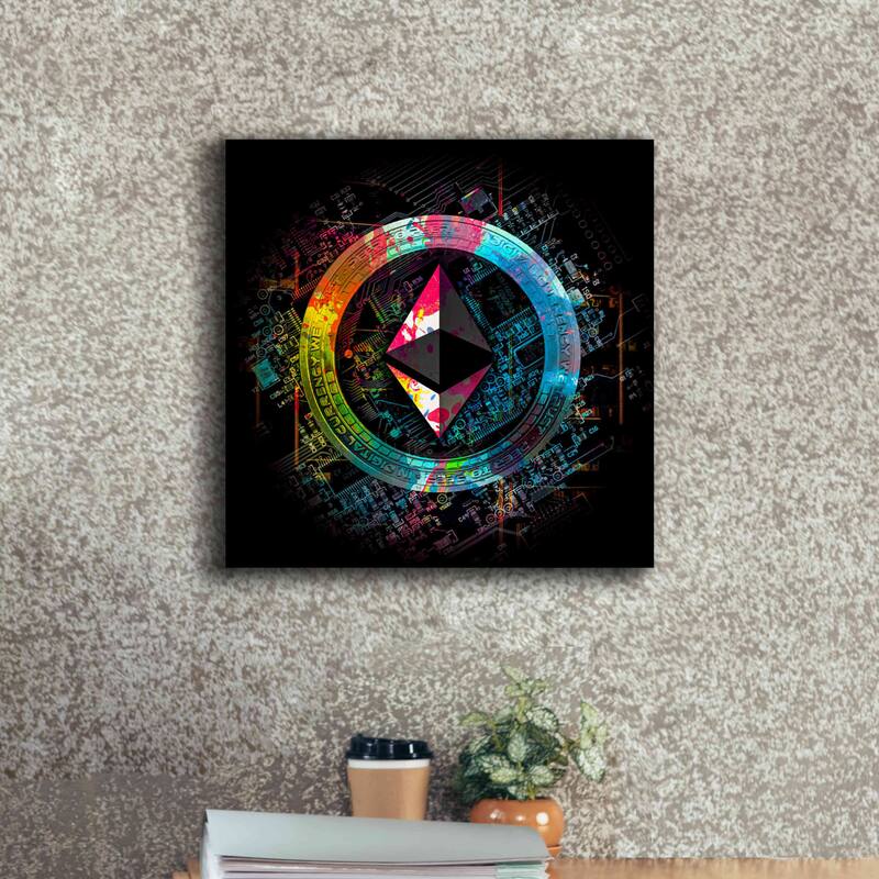 Epic Graffiti 'Ethereum Crypto Power' by Epic Portfolio Giclee Canvas Wall Art
