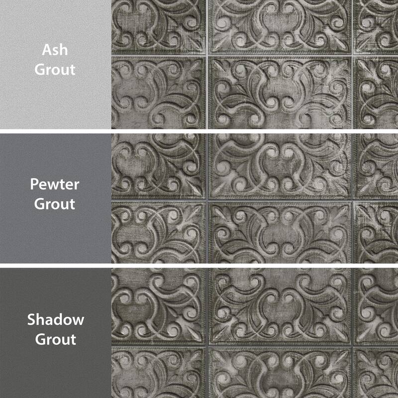 Merola Tile Victorian Tin Iron 17-3/8" x 17-3/8" Porcelain Wall Tile