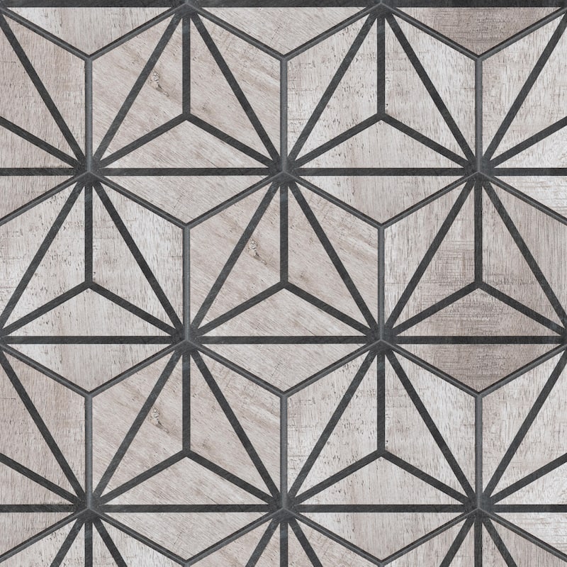 Merola Tile Sawnwood Tribeka Hex Grey 8-5/8" x 9-7/8" Porcelain Floor and Wall Tile