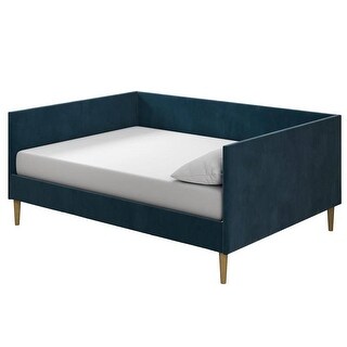 Full size Modern Navy Blue Upholstered Daybed - Bed Bath & Beyond ...