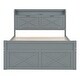 preview thumbnail 40 of 43, Platform Bed Frame with Storage Headboard, Trundle & Charging Station, Wood Captain Bed with 3 Drawers, Low Profile Bed