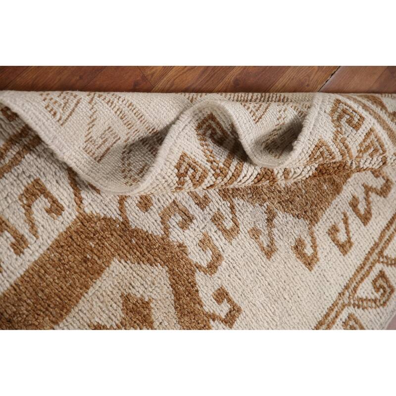 Tribal Anatolian Turkish Runner Rug Handmade Wool Carpet - 3'1"x 11'7"