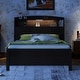 preview thumbnail 12 of 25, Full Size Wooden LED Platform Bed with Trundle & Storage Headboard with Drawers, White