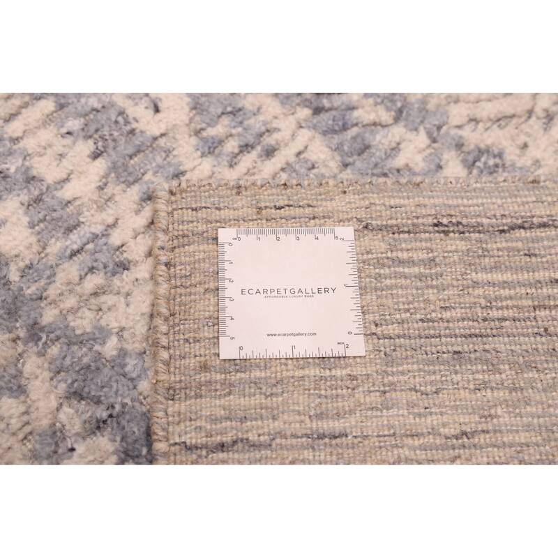 ECARPETGALLERY Hand Loomed Elysian Light Grey Wool Rug - 8'0 x 9'11