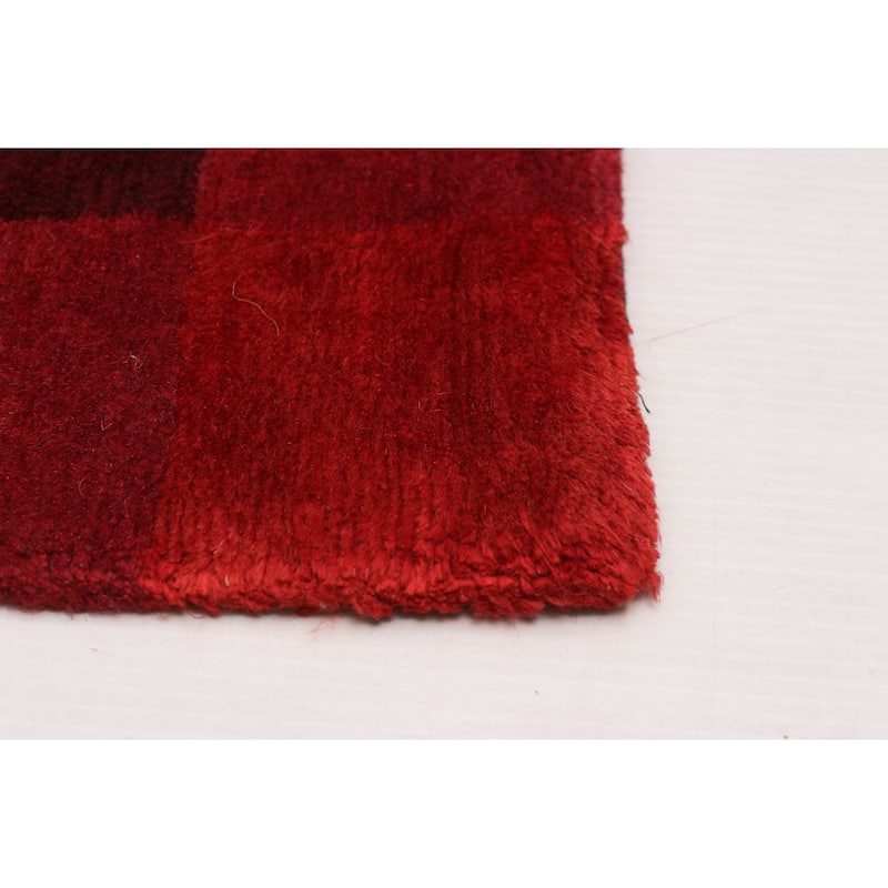 ECARPETGALLERY Hand-knotted Opulence Red Viscose, Wool Rug - 11'4 x 11'7