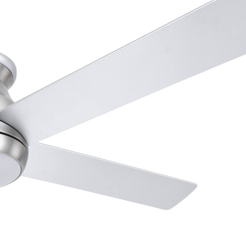 52in Modern Low Profile Ceiling Fan with LED Light Matte - 52