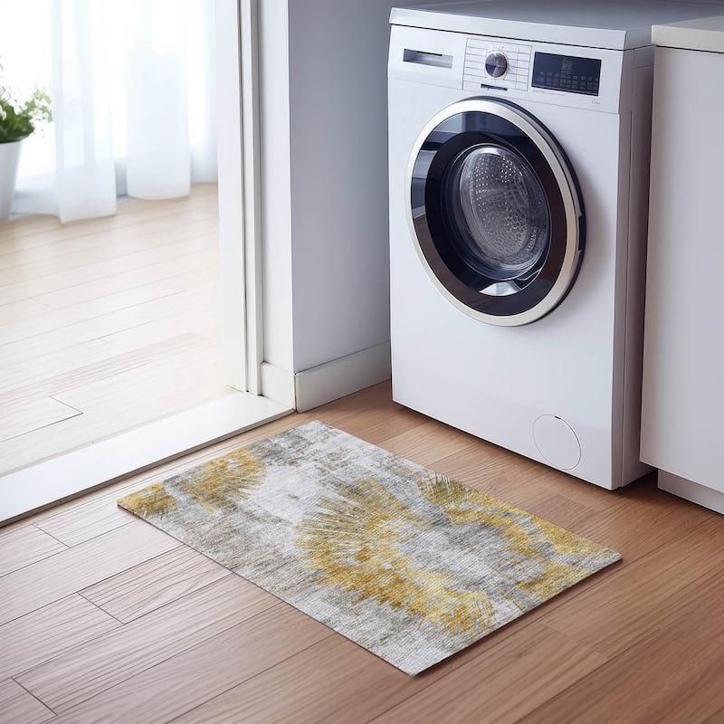 Machine Washable Indoor/ Outdoor Chantille Contemporary Starburst Rug