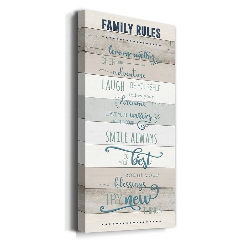 Family Rules- Premium Gallery Wrapped Canvas - Ready to Hang