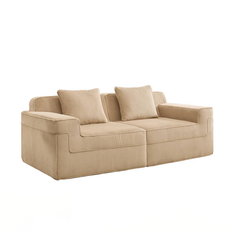 Modular 2 Seat Loveseat Boneless Sofa, Cloud Sectional Couch with Deep Seat