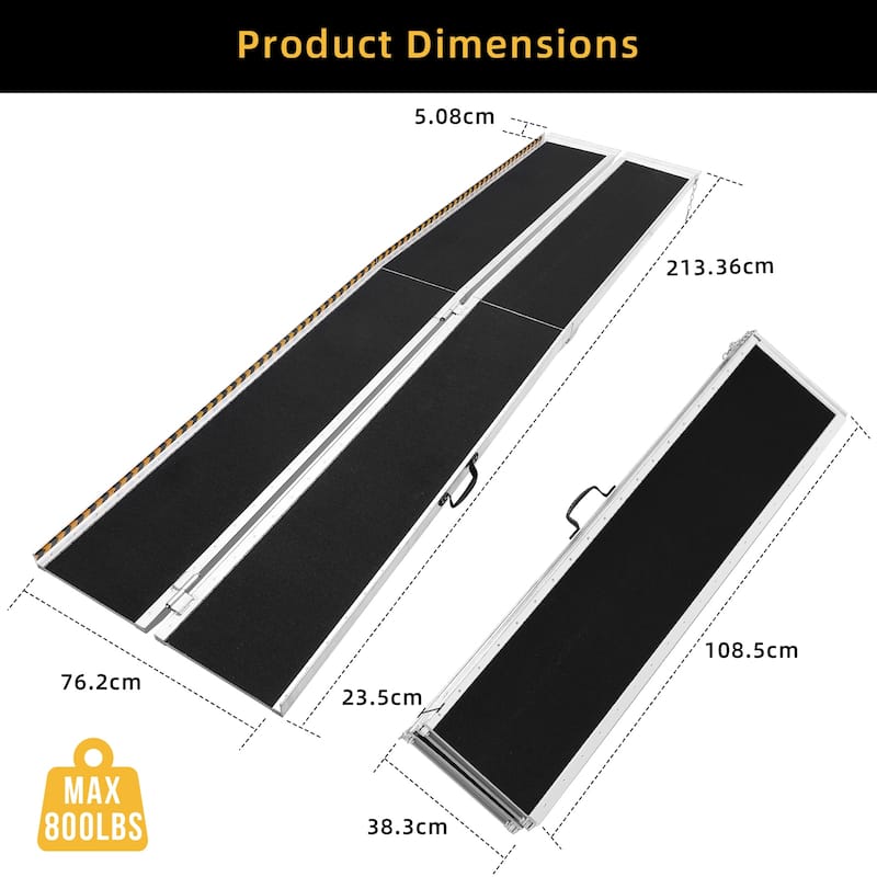 Portable Non-Slip Folding Handicap Ramp, Wheelchair Ramp
