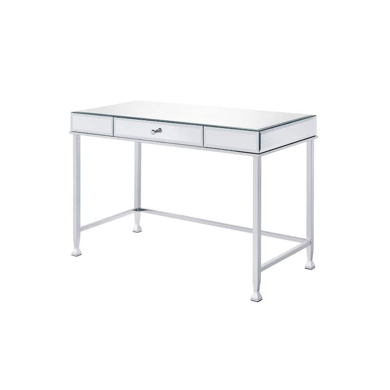 42" Clear Mirrored Writing Desk