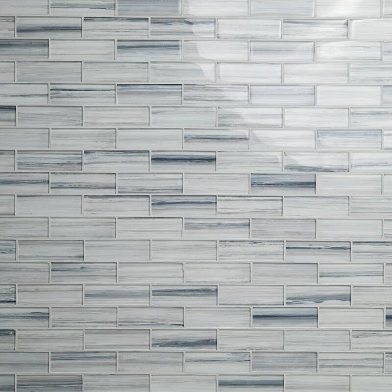 Ackland AKM-G-2X6SW-CA 12" x 12" Glass Brick Wall Mosaic Tile - Glossy - Leclair