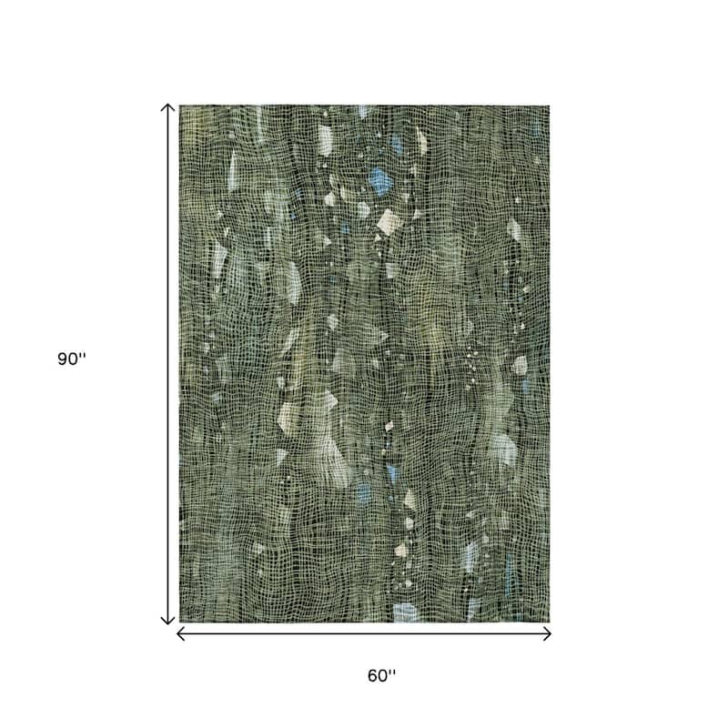 HomeRoots Abstract Transitional Rectangle Outdoor Rug