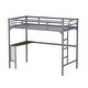 preview thumbnail 5 of 5, Twin Metal loft Bed with Desk, Ladder and Guardrails, bookdesk under bed, Silver