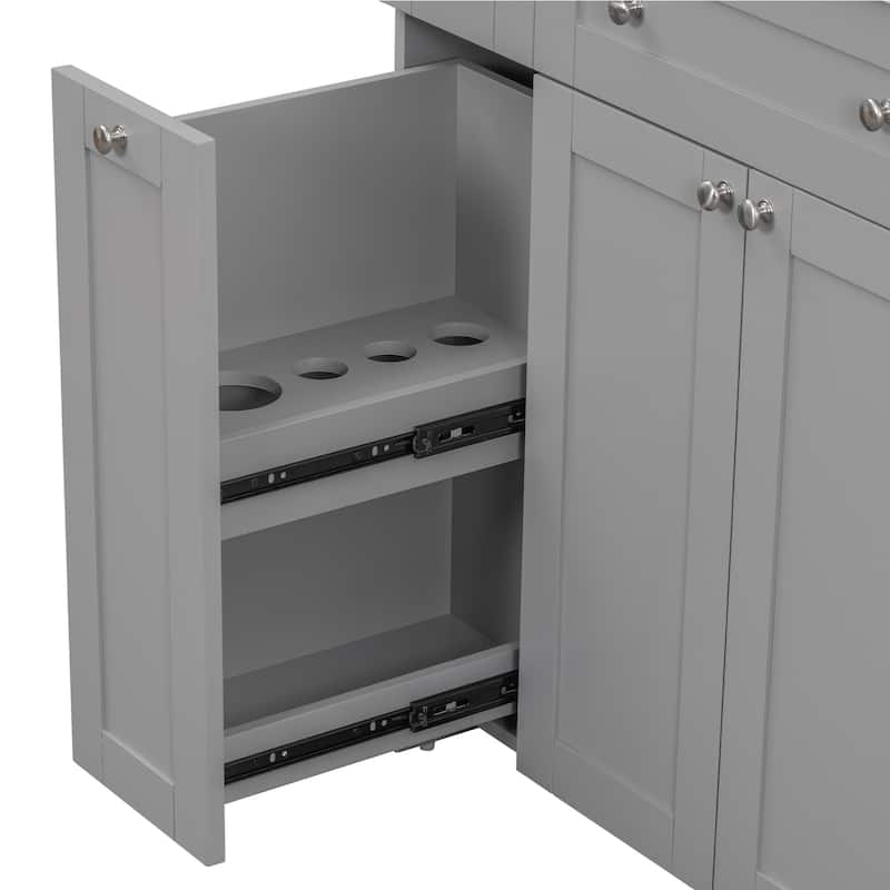 30 Inch MDF Freestanding Bathroom Vanity Set in White/ Grey/ Blue