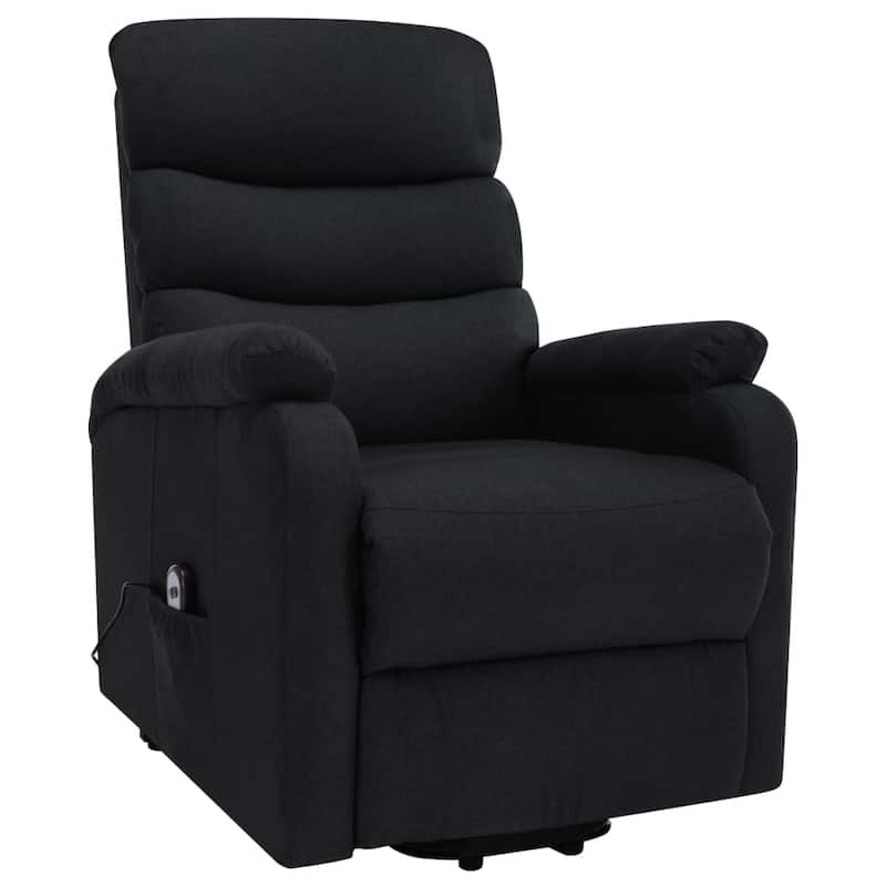 vidaXL Power Lift Massage Recliner Black Fabric - 28.7" x 35.6" x 40.4"