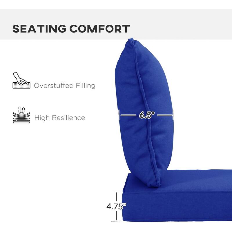 Outsunny 8-Piece Patio Chair Cushion and Back Pillow Set, Seat Replacement Patio, Cushions Set for Outdoor Garden Furniture