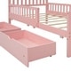 preview thumbnail 9 of 8, Twin Size Wood Platform Bed with Guardrails and 2 Storage Drawers - Pink