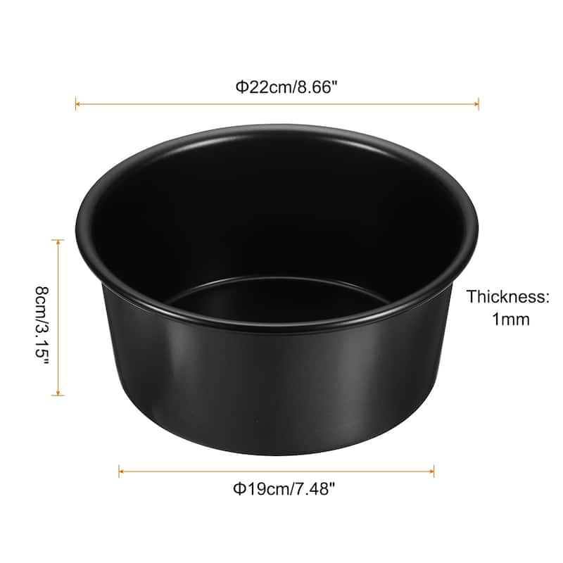 Round Cake Pan Baking Cake Pans Cheesecake Pan Anodized Aluminum - Black - 8"
