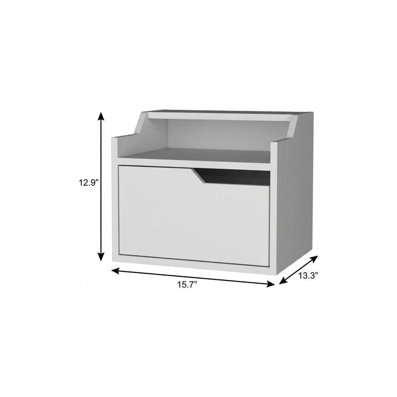 HomeRoots 16" White Wood One Drawer Floating Nightstand