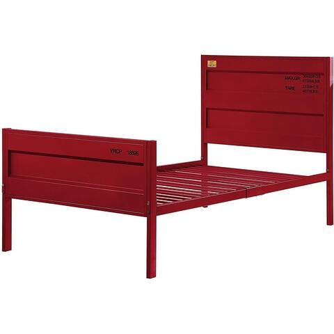 Industrial Cargo Container Style Twin Metal Bed with Headboard and Footboard