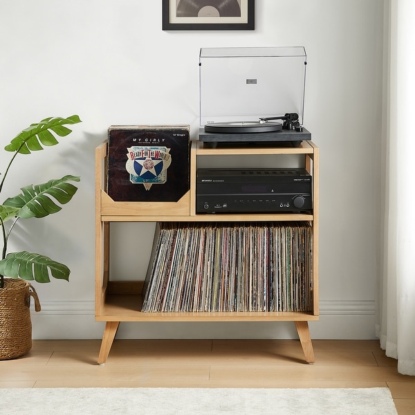 Crosley Asheville Medium Record Player Stand With Vinyl Storage