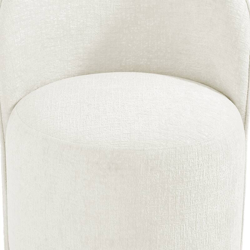 Upholstered Swivel Dining Chair Armless Barrel Chair