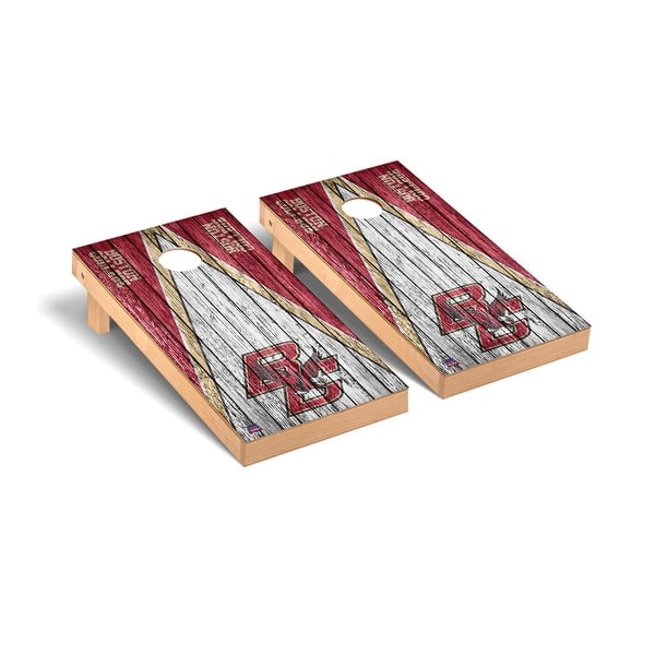 slide 2 of 6, Boston College Eagles Triangle Cornhole Board Set