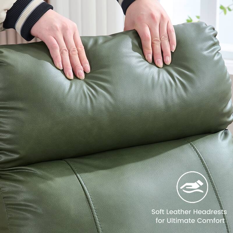 HOMYKA Modern Faux Leather Rocking Recliner with Swivel