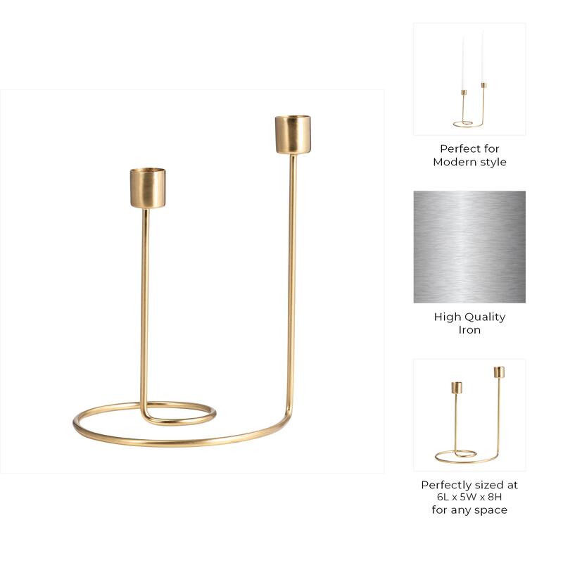 Decorative Sculptural Wire Double Taper Candle Holder