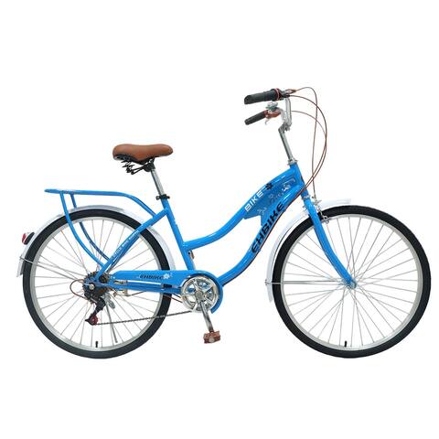 Cruiser Bike 26In Tropical Style Beach Bike With Grocery Basket - 68.8x23.6x43.3in