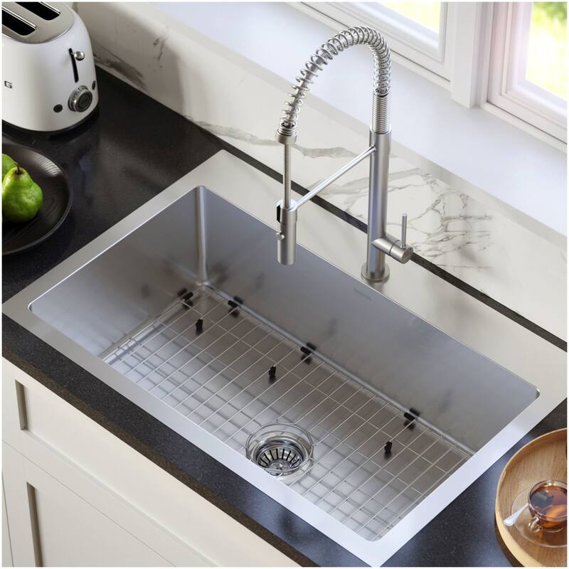 Karran USA EL-33-PK1 Elite 33" Drop In Single Basin Stainless Steel - Stainless Steel