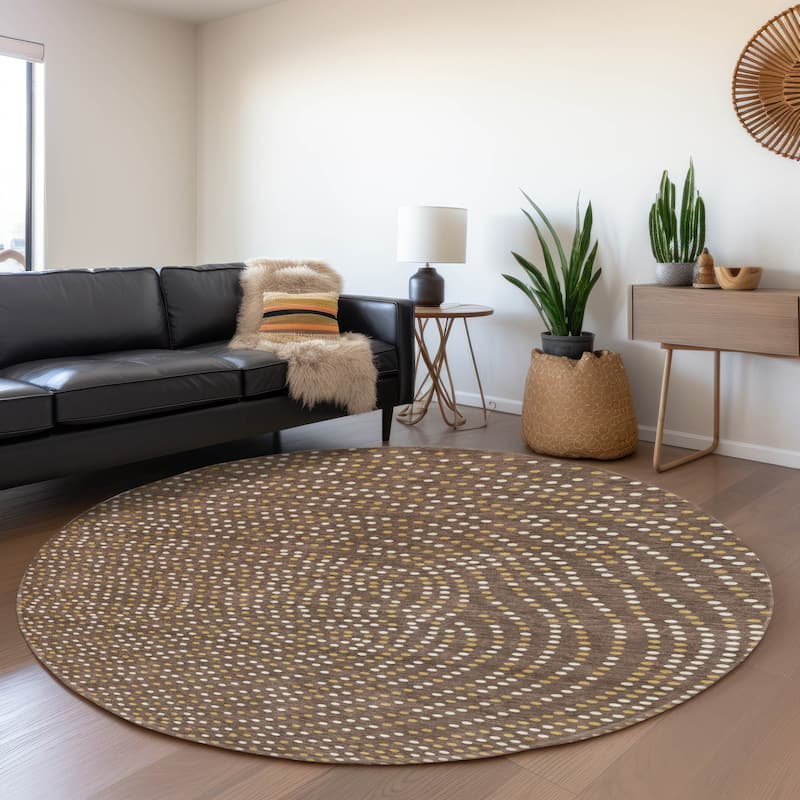 Premium Washable Super Soft Modern Confetti Mayfield Rug - Brown - 8' x 8'