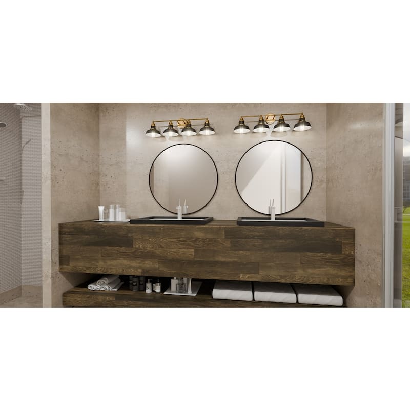 Huxley 4-Light Aged Brass Bath Light