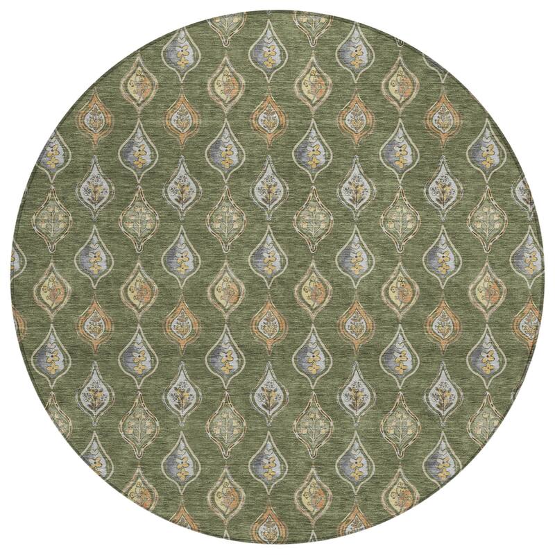 Machine Washable Indoor/ Outdoor Casual Greenwood Chantille Rug