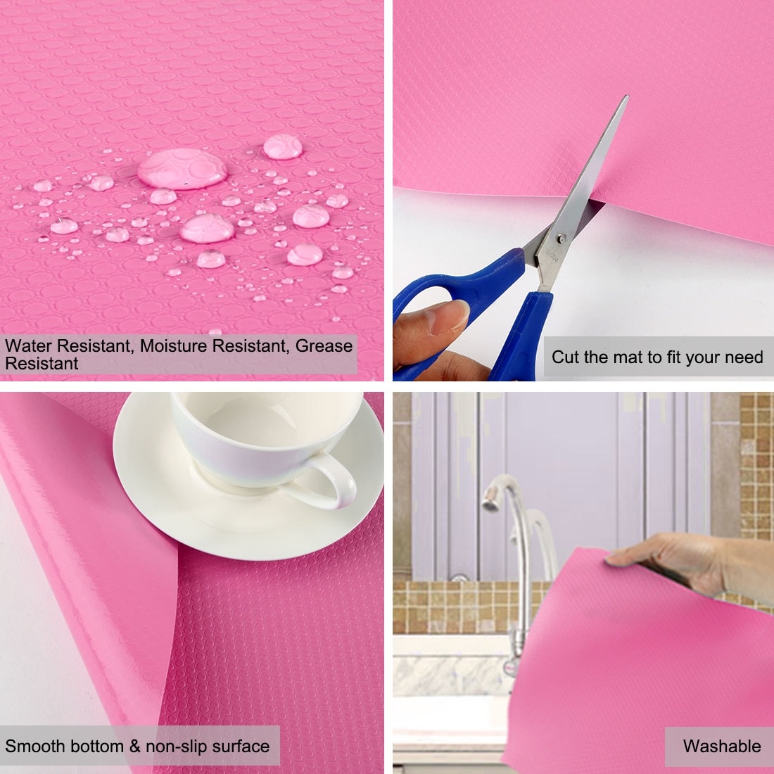 Non Adhesive Cabinet Shelf Paper Drawer Liner Mat Lining Pad Protector -  Pink - Bed Bath & Beyond - 19893008