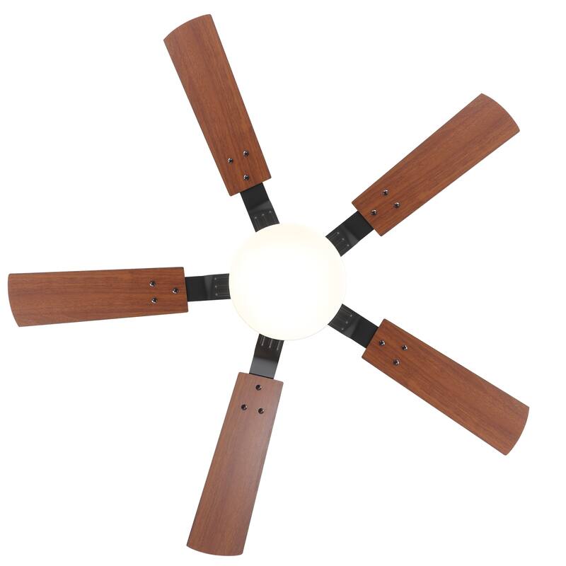 52 Inch Reversible 5-Blade Integrated LED Ceiling Fan with Light and Remote