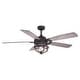 preview thumbnail 1 of 9, Vaxcel Lighting F0055 Barnes 54" 5 Blade LED Outdoor Ceiling Fan with Matte Black and Rustic Oak