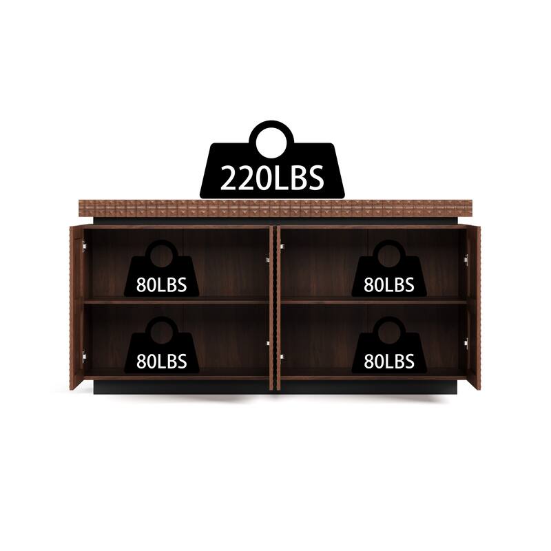 GDF Studio - Modern Antique Brown MDF & Particle Board Buffet Cabinet with Soft Close Doors