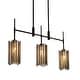 preview thumbnail 10 of 13, Tifany Modern Black 3-Light Chandelier Colored Glass Pendant for Kitchen Island Dining Room - L 30" x W 4.3" x H 17.3"