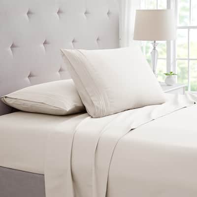 Rayon from Bamboo 4 Piece Luxury 3 Line Embroidered Sheet Set