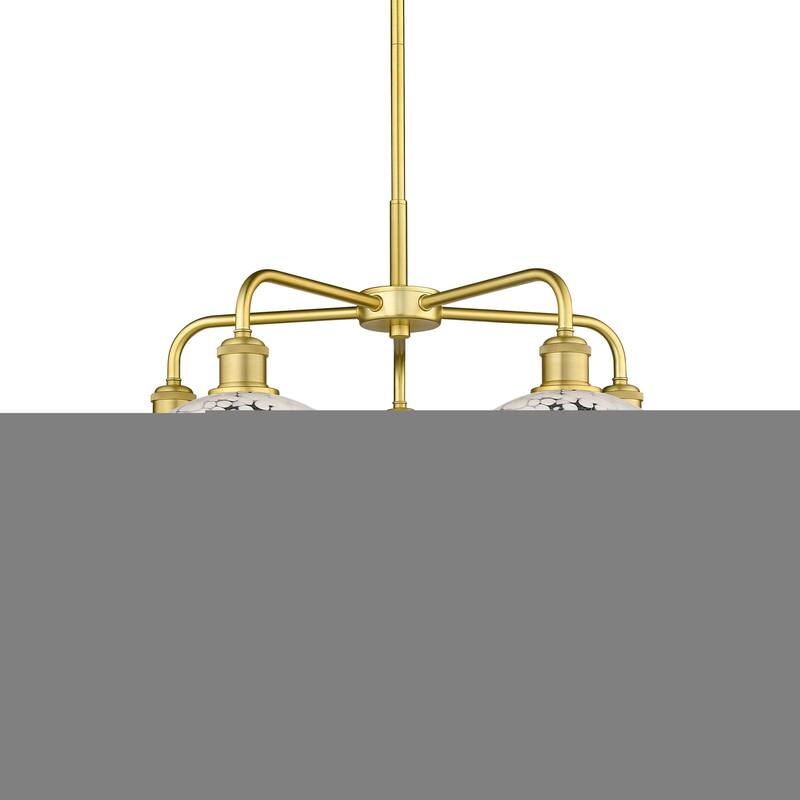 Innovations Lighting 516-5C-18-28-White Mouchette-Indoor Chandelier - Satin Gold / White Mouchette