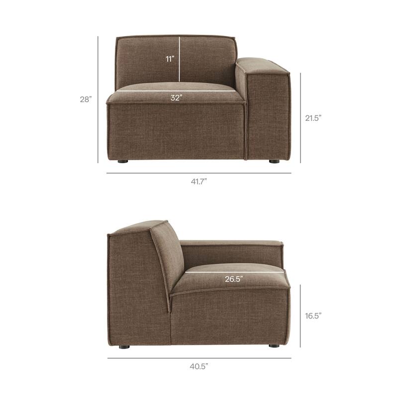 Restore 5-Piece Performance Fabric Upholstered Modular L-Shaped Sofa