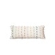 preview thumbnail 1 of 7, White Cotton Pillow with Multicolor Embroidered Loop Stripes