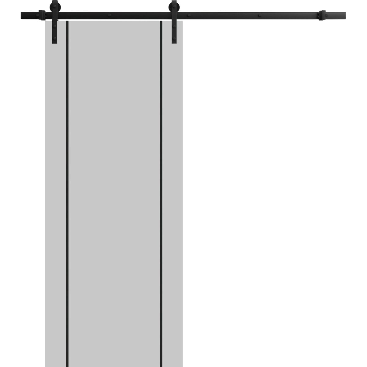 Sturdy Barn Door 18 x 80 Planum 0016 Grey Matte with 6.6FT