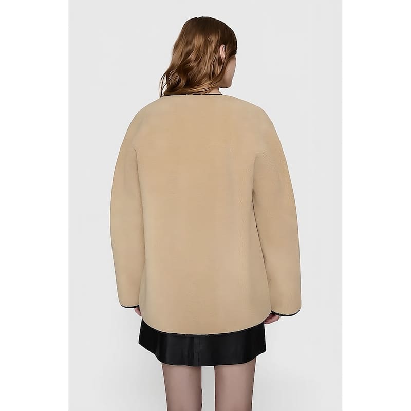 Rebecca Minkoff Faux Shearling Toggle Jacket.
