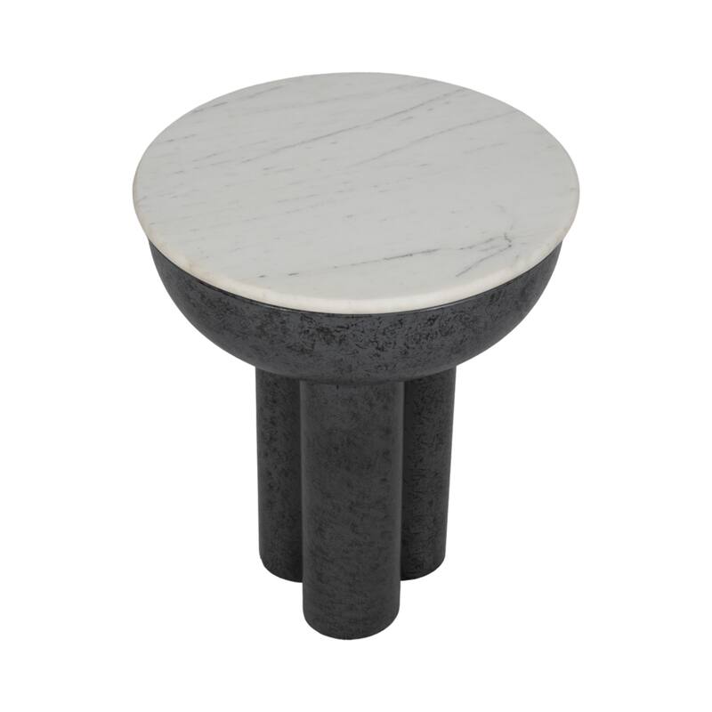 Sagebrook Home Chunky Leg Coffee Table Marble Top, White/Black