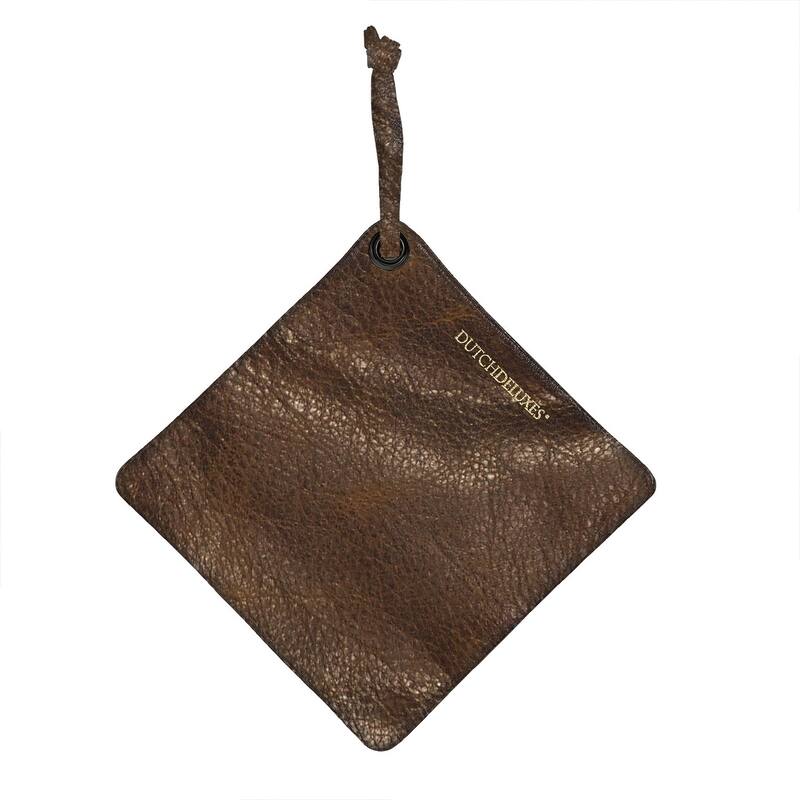 Pot Holder Classic Leather Black - Black - Brown