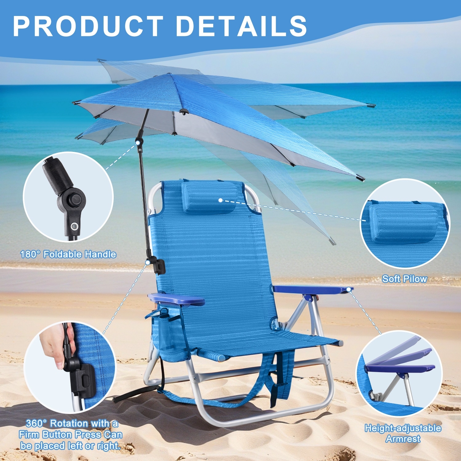 Rio Brands Rio Beach Mycanopy Sun Shade Rio My Canopy Beach Chair