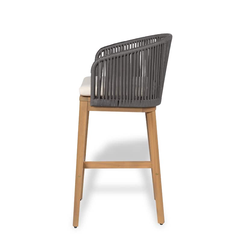 Christopher Knight Home- Eulalia Acacia Wood Patio Bar Stool (Set of 2)